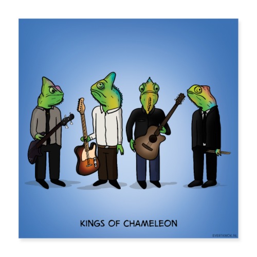Evert Kwok cartoon 'Chameleon' - Poster 40x40 cm