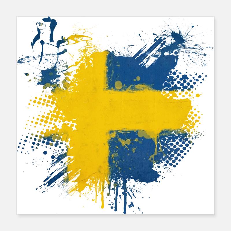 Graffitti Schweden Poster 40x40 cm