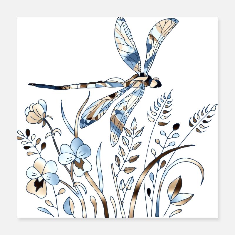 Libellule Poster 40 x 40 cm