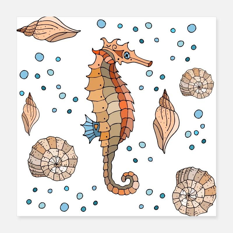 Hippocampe Poster 40 x 40 cm