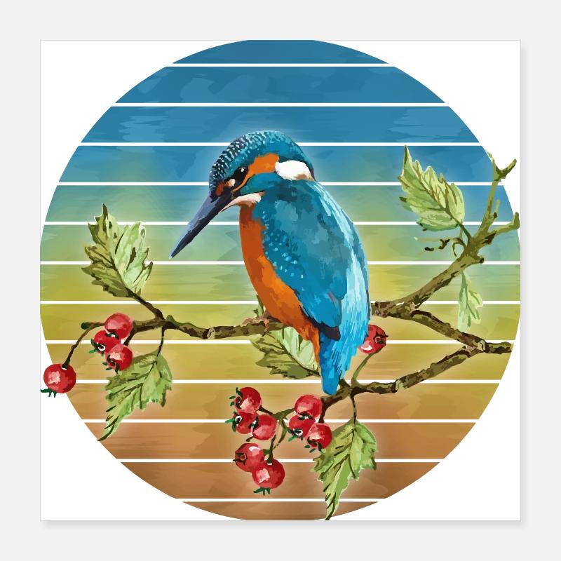 Bunter Vogel Poster 40x40 cm