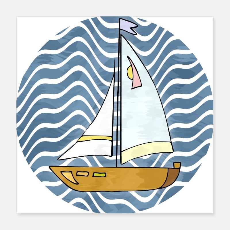 Segelboot Poster 40x40 cm