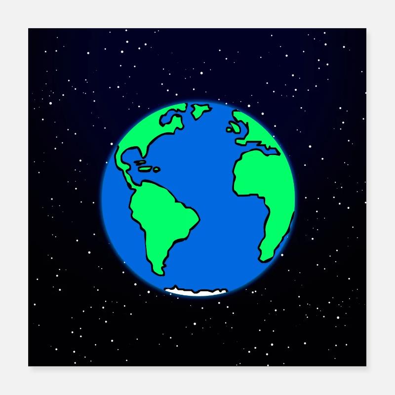 Earth and space Poster 16" x 16" (40x40 cm)