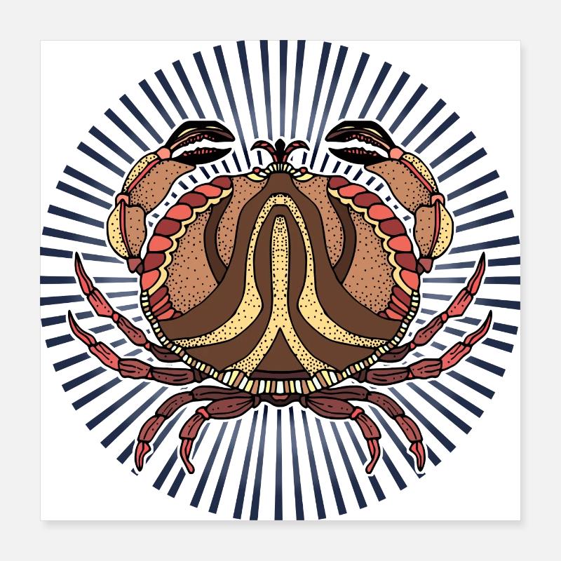 Crab Poster 16" x 16" (40x40 cm)