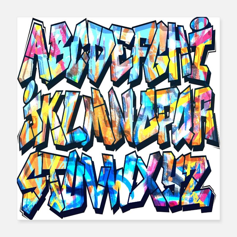 Alphabet graffiti Poster 40 x 40 cm