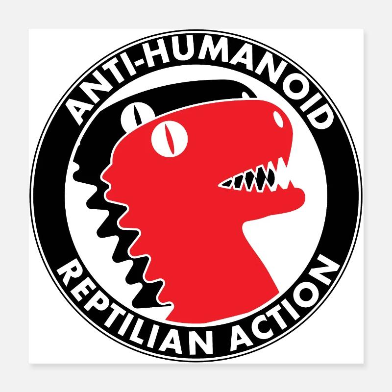 Action reptilienne anti-humanoïde Poster 40 x 40 cm