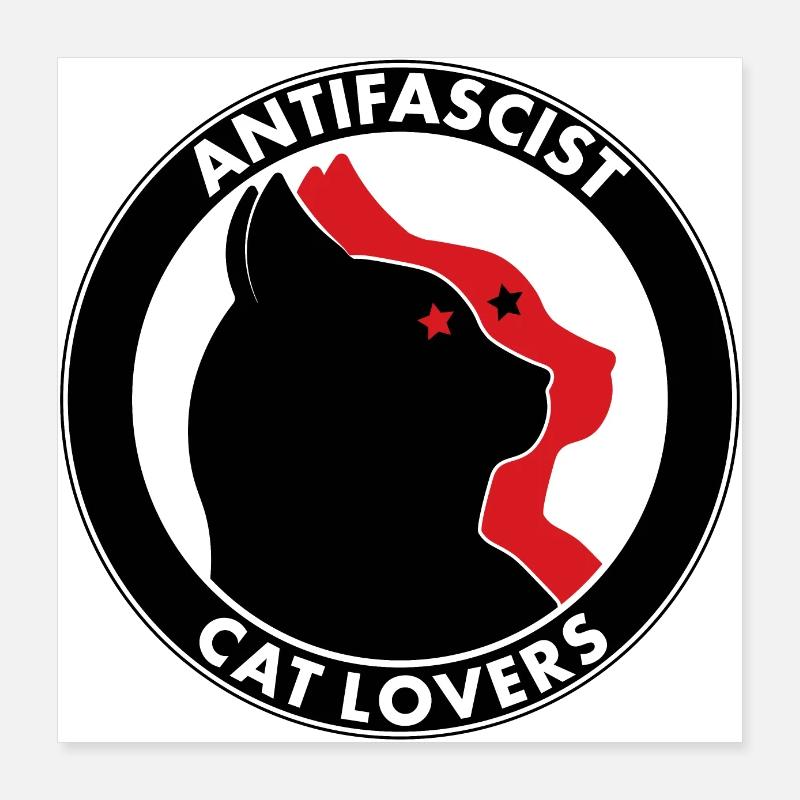 Antifascist Cat Lovers Poster 40x40 cm