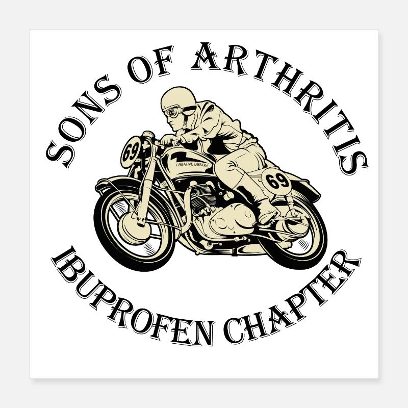 Sons mit Arthritis Ibuprofen Chapter Biker Poster 40x40 cm