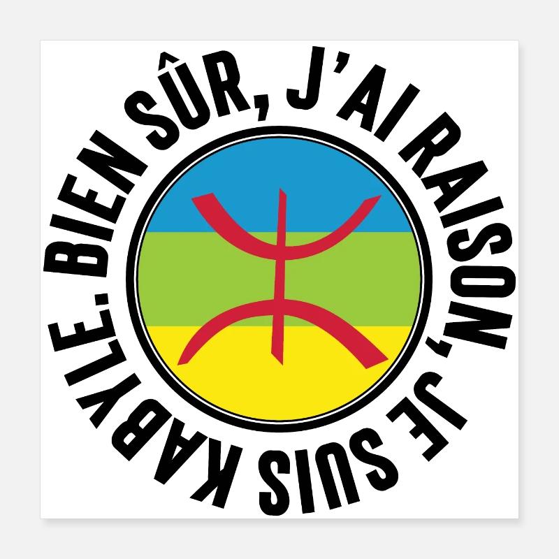 Je suis Kabyle Poster 40 x 40 cm