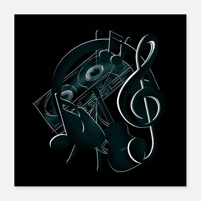 Affiche de cassette de groupe de musique Poster 40 x 40 cm