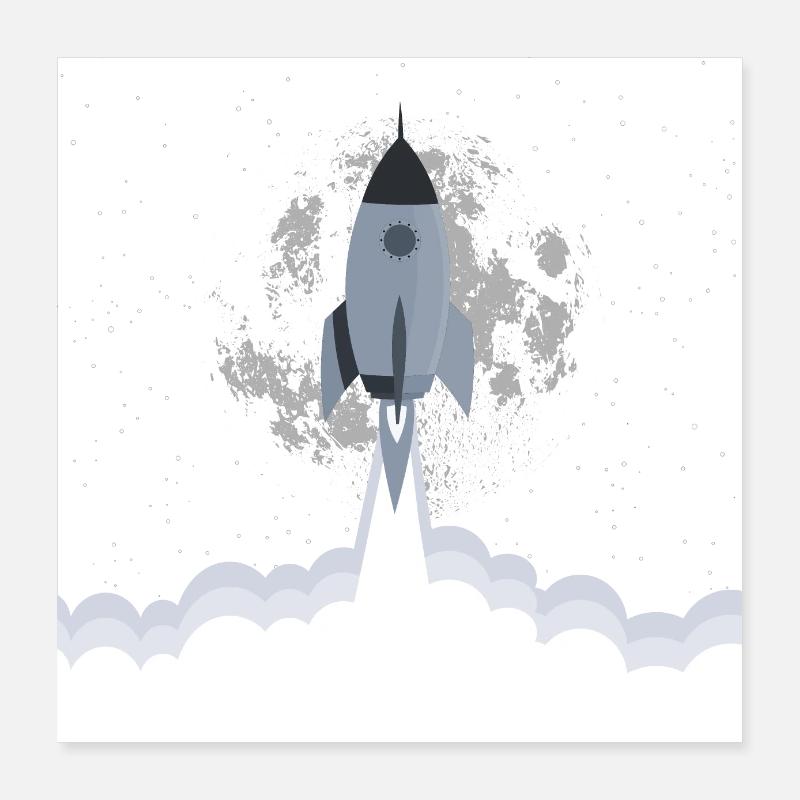 Grey rocket lift off Poster 16" x 16" (40x40 cm)