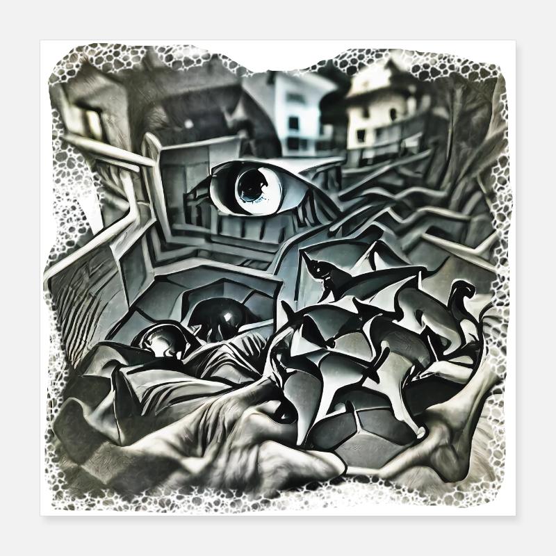 Escher Style Poster 40x40 cm