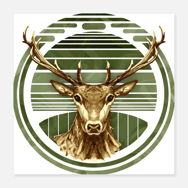 Cerf Poster 40 x 40 cm