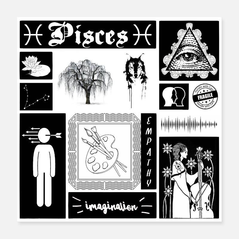 POISSONS Poster 40 x 40 cm