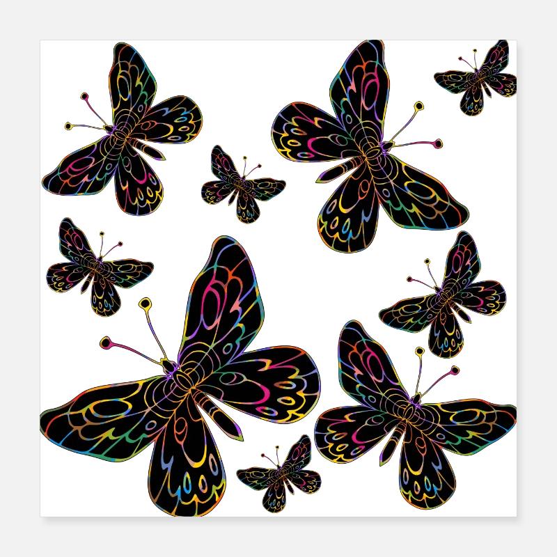 Butterflies Poster 16" x 16" (40x40 cm)