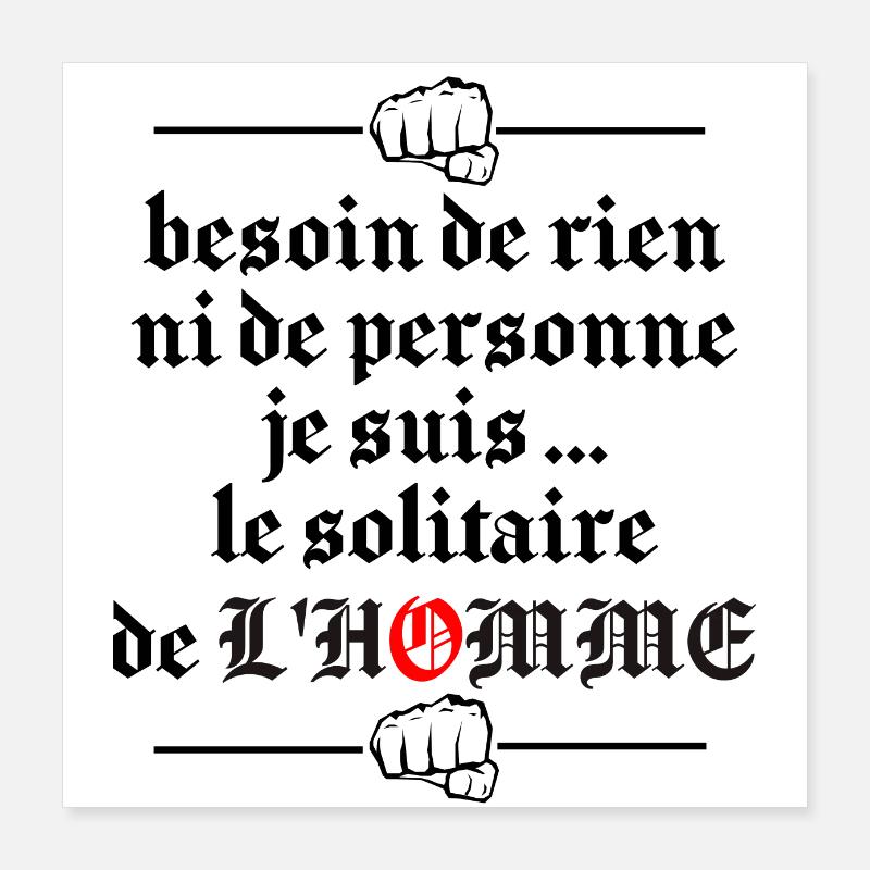 solitaire . Poster 40 x 40 cm