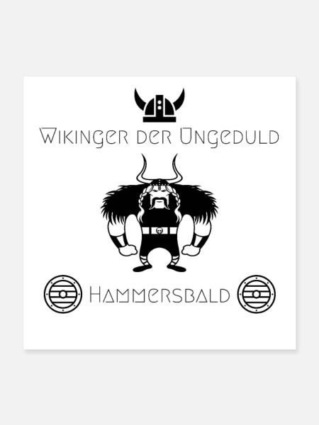Wikinger - Poster 40x40 cm - Weiß