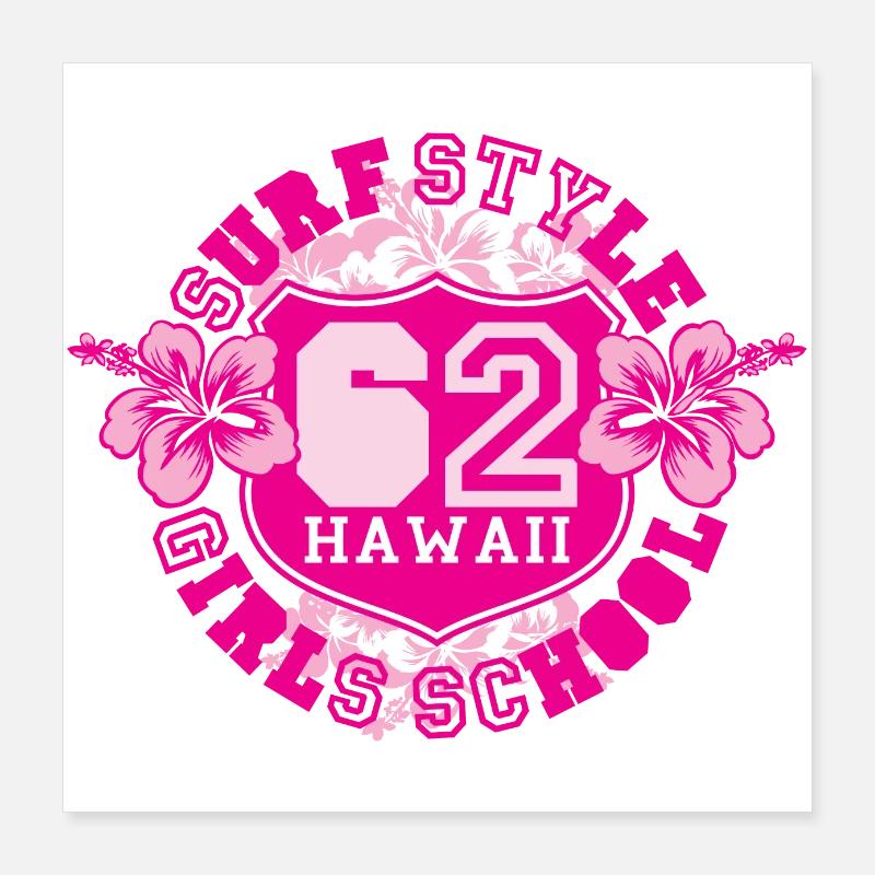 SURFSTIL UND MÄDCHENSCHULE Poster 40x40 cm