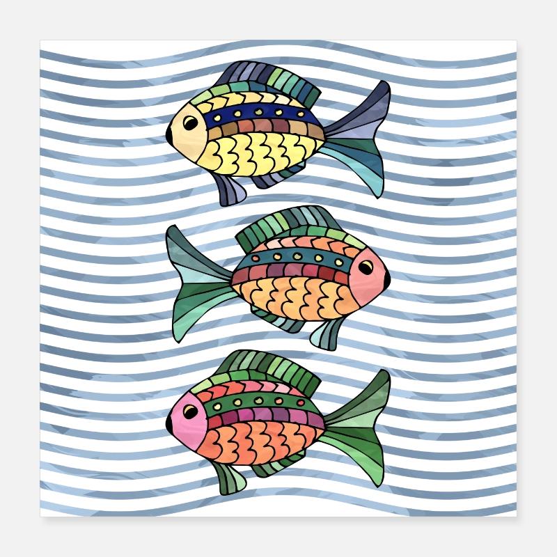 Fische Poster 40x40 cm