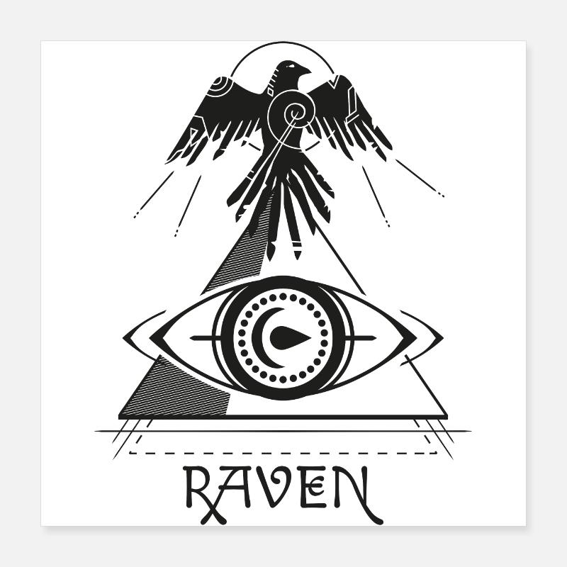 Tatouage d’œil raven pyramid Poster 40 x 40 cm