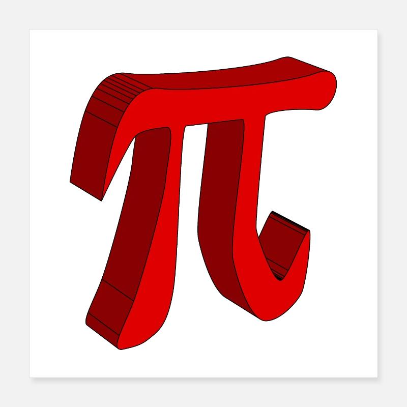 Pi die Konstante in 3D Poster 40x40 cm