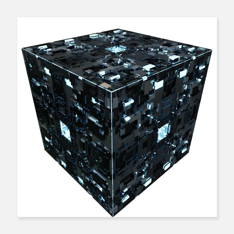 Sci Fi Cube Poster 16" x 16" (40x40 cm)