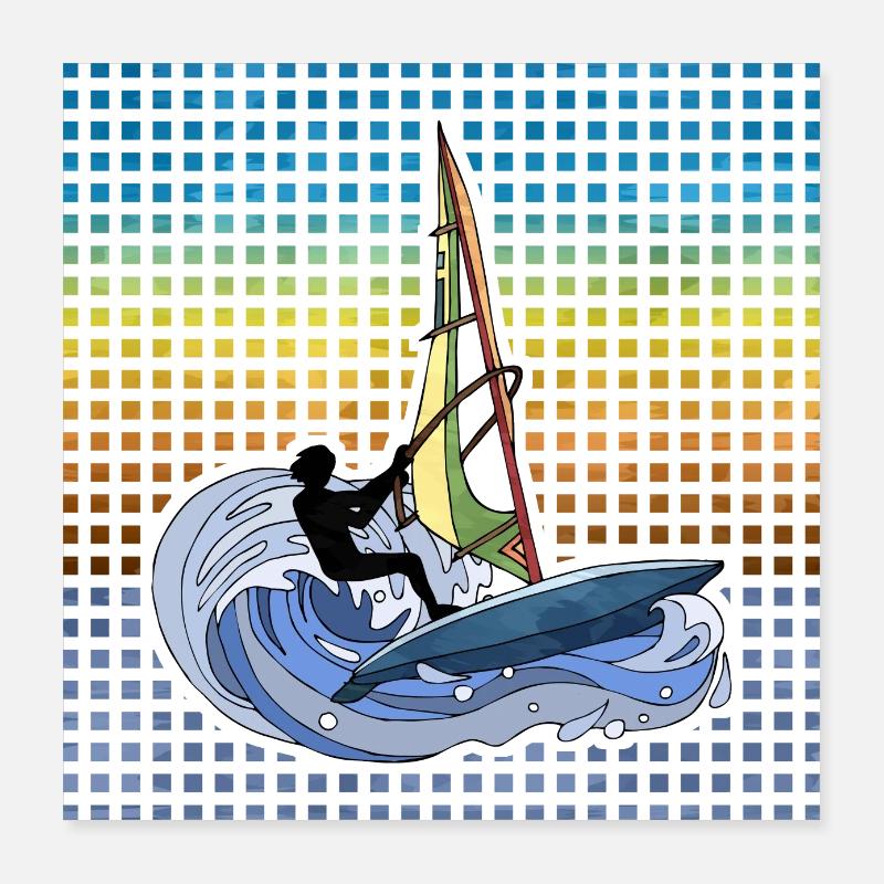 Windsurfing Poster 16" x 16" (40x40 cm)
