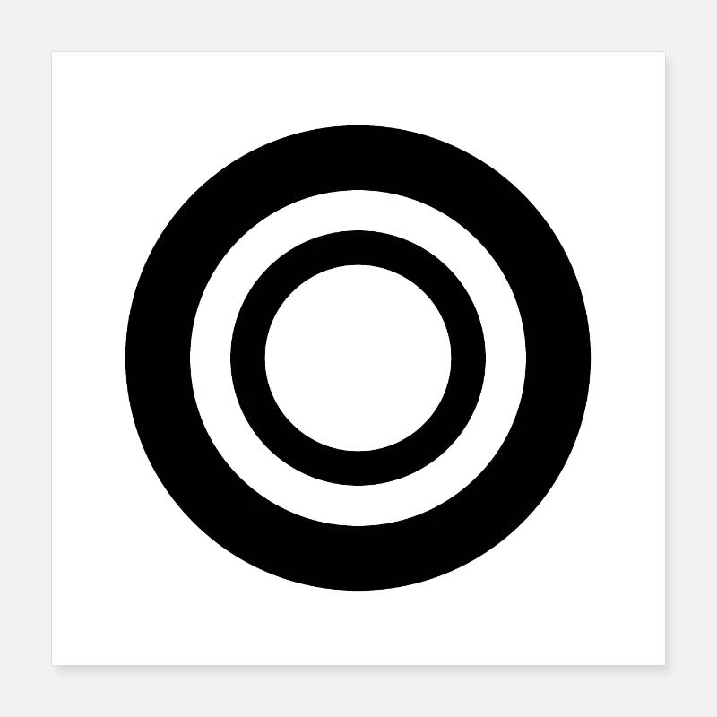 Black and white minimalist circle Poster 16" x 16" (40x40 cm)