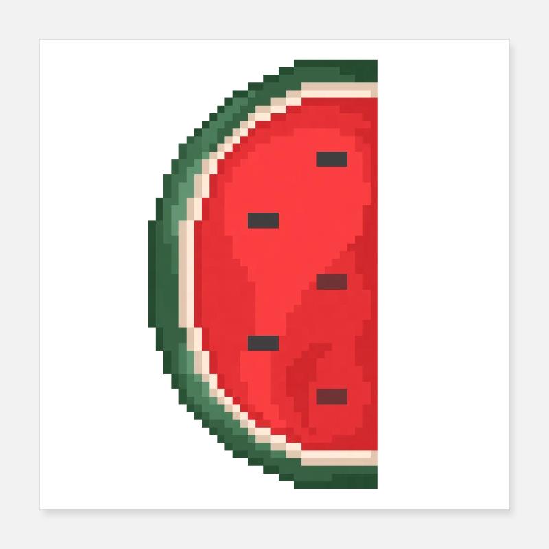Pixel Art Melonen Muster Variante 2 Poster 40x40 cm