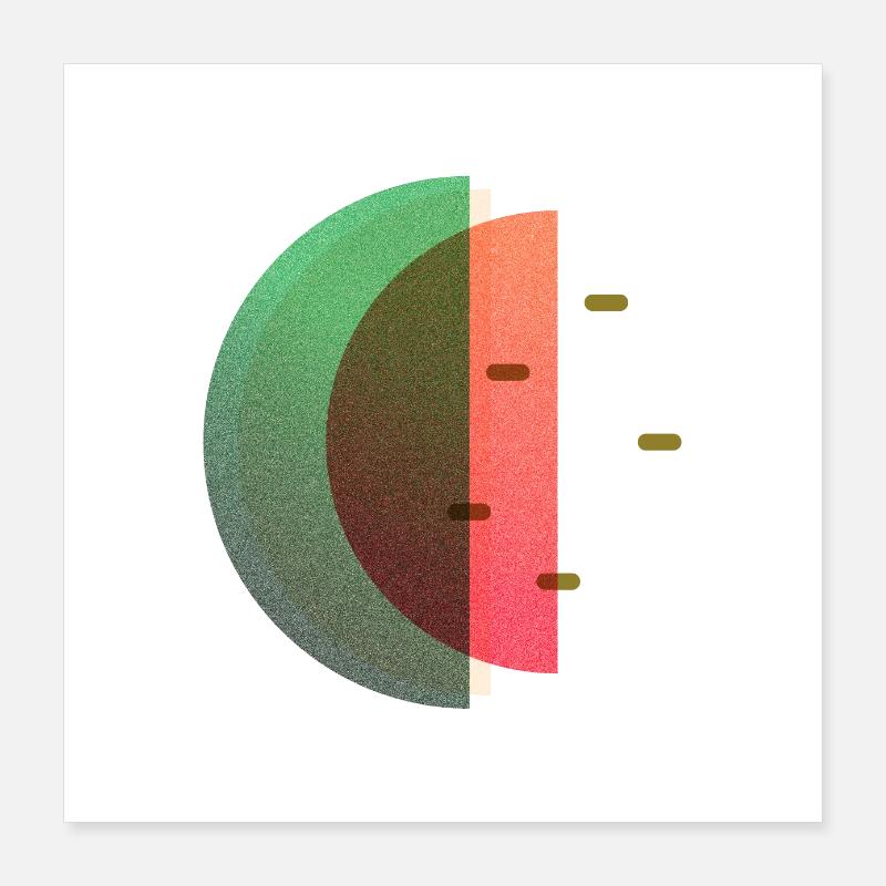 Abstract Summer Melon Pattern Variant 3 Poster 16" x 16" (40x40 cm)