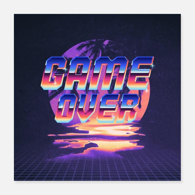 Game Over Retro Poster 16" x 16" (40x40 cm)