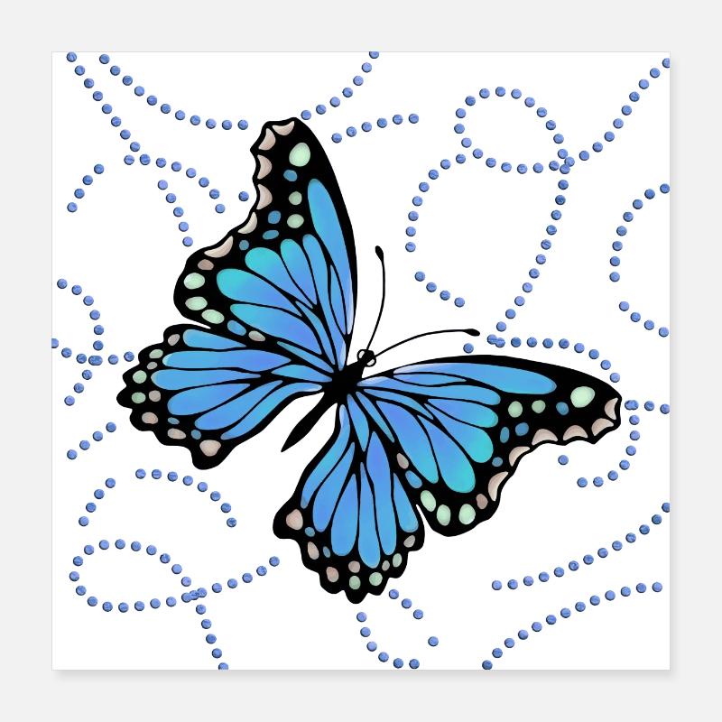 Papillon Poster 40 x 40 cm