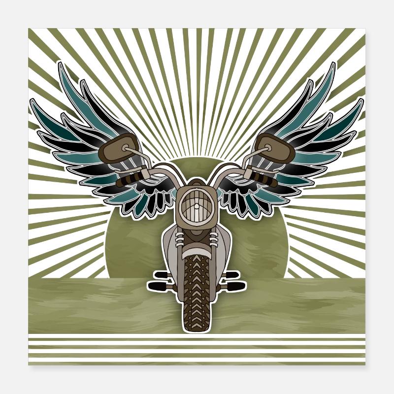 Motocyclette Poster 40 x 40 cm