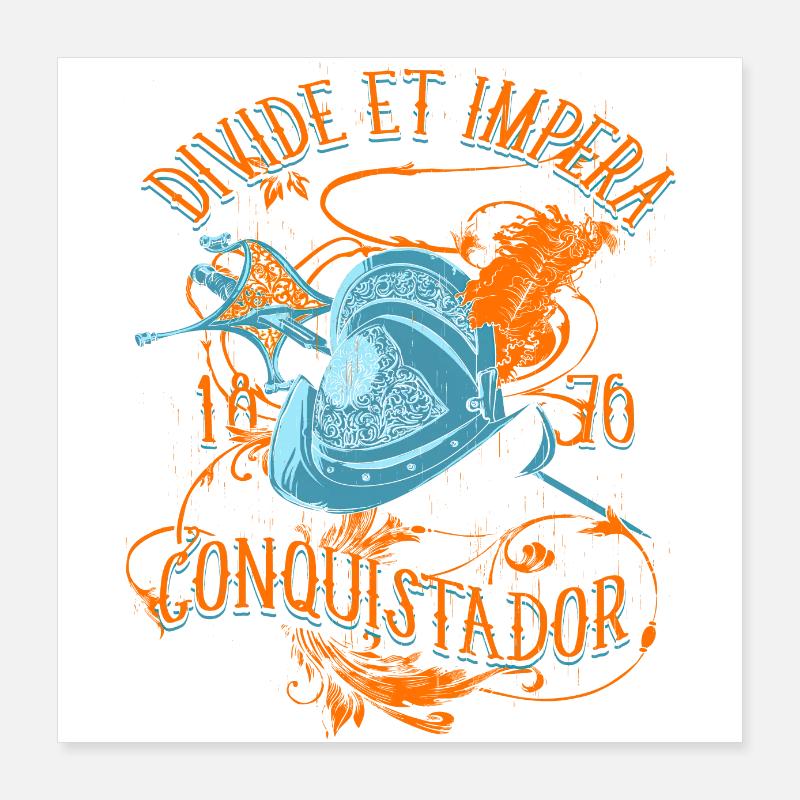 A Beautiful Divide Et Impera Conquistador Design Poster 16" x 16" (40x40 cm)