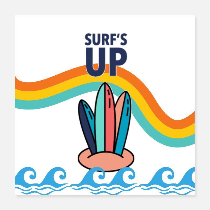 planche de surf arc en ciel Poster 40 x 40 cm