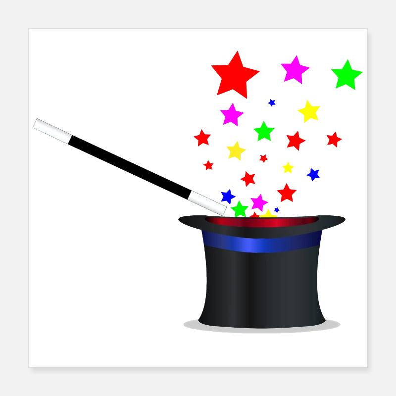 Magic Hat And Wand Poster 16" x 16" (40x40 cm)