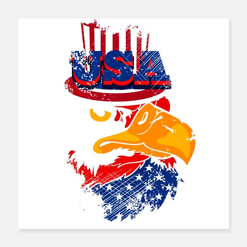 A Beautiful and Funny Eagle Design Poster 16" x 16" (40x40 cm)