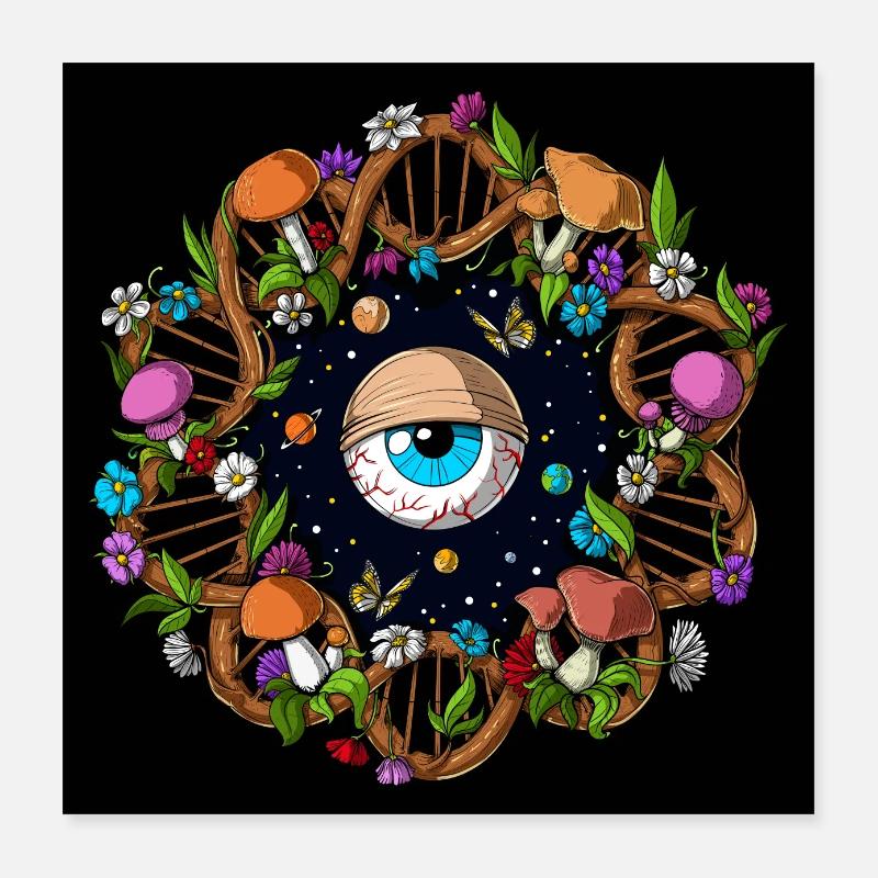 Psychedelic DNA Chain Poster 16" x 16" (40x40 cm)