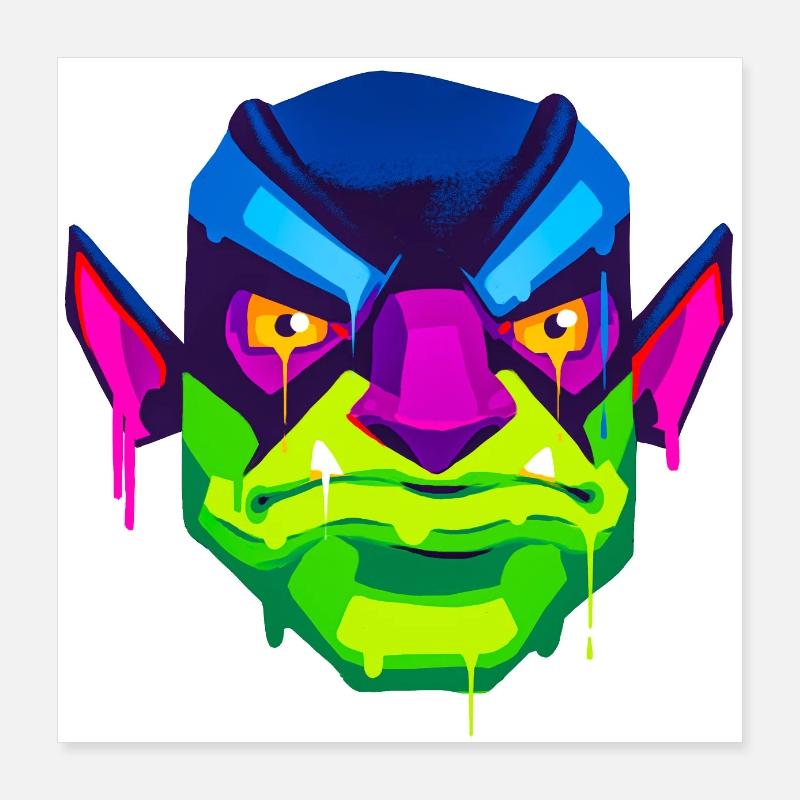 A Beautiful and Fun Orc Monster Design Poster 16" x 16" (40x40 cm)