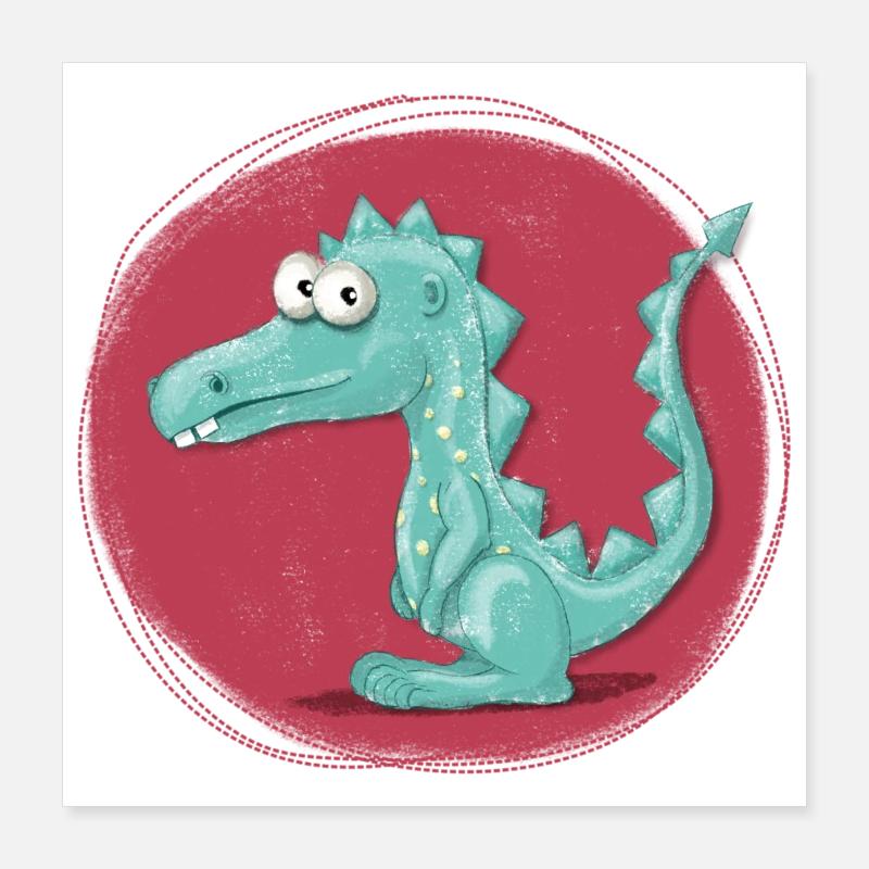 Friendly Dragon Poster 16" x 16" (40x40 cm)