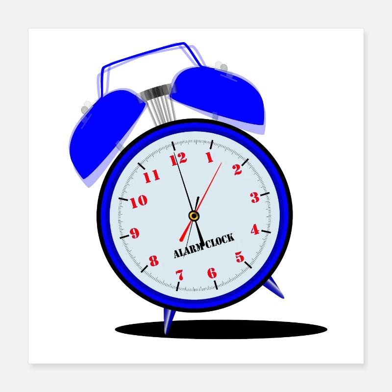 Lauter Wecker klingeln Poster 40x40 cm