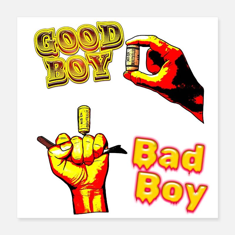 Guter Junge VS böser Junge Poster 40x40 cm