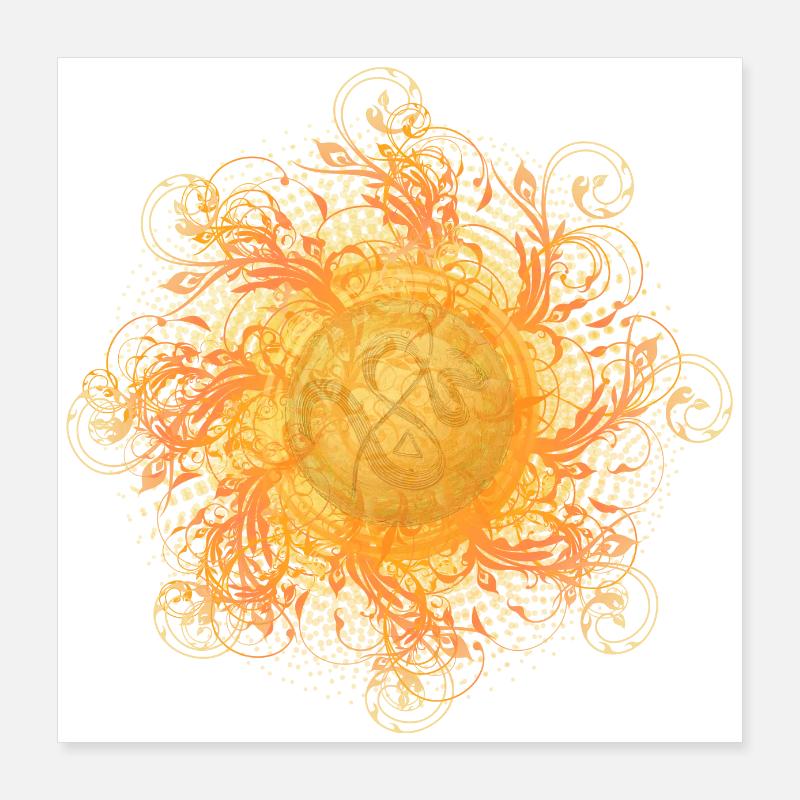 ornate swirl of light, sun, SSL, icon Poster 16" x 16" (40x40 cm)