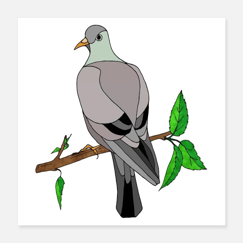 Oiseau Poster 40 x 40 cm