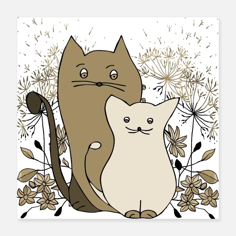 Chats Poster 40 x 40 cm