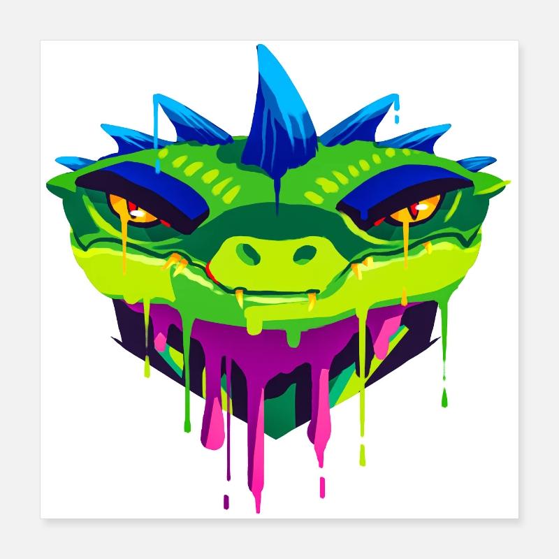 A Beautiful and Fun Troglodyte Dragon Design Poster 16" x 16" (40x40 cm)