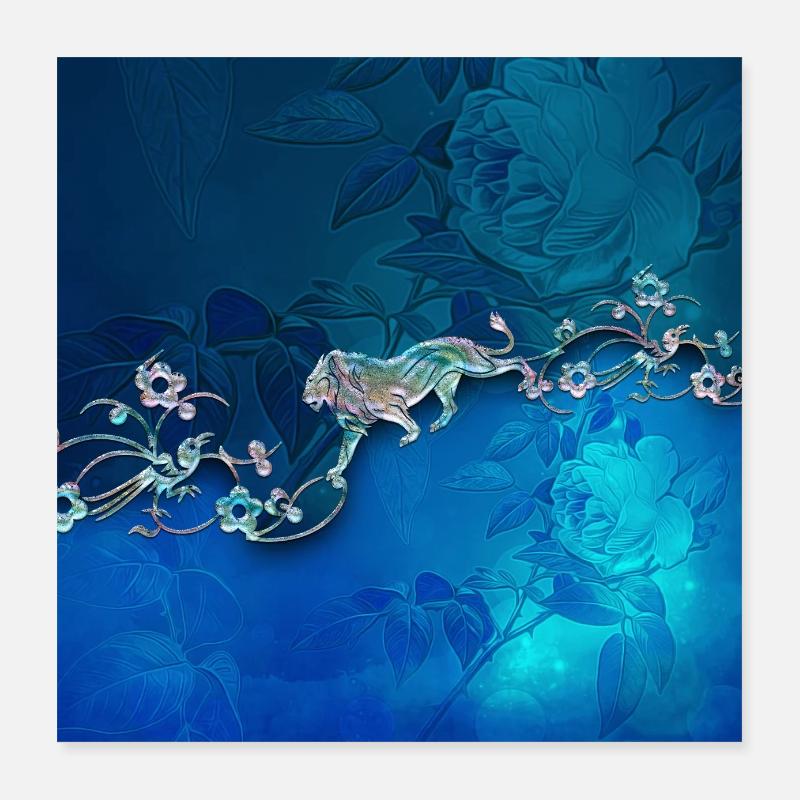 Elegantes Blumendesign Poster 40x40 cm