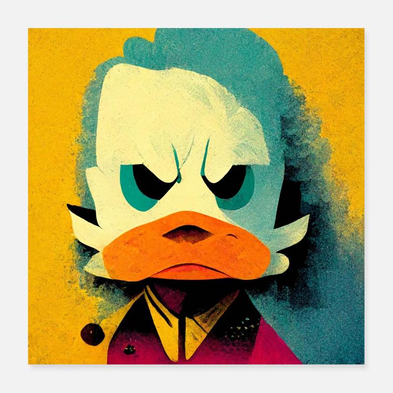 Drôle de canard Pop Art Poster 40 x 40 cm