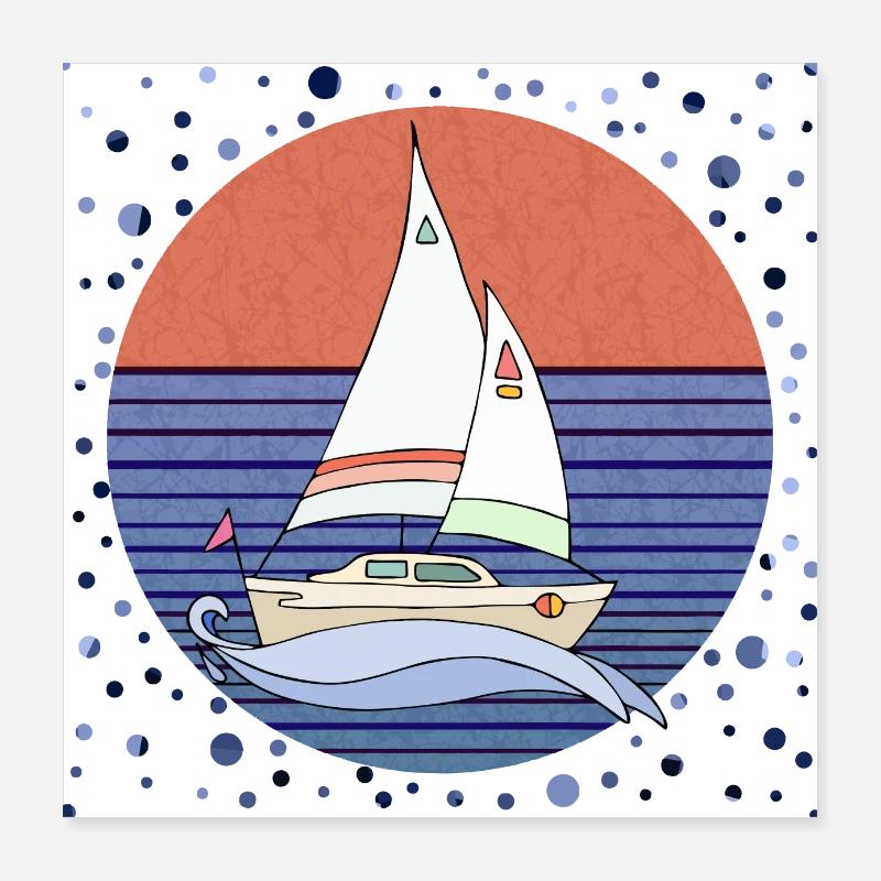 Segelboote Poster 40x40 cm
