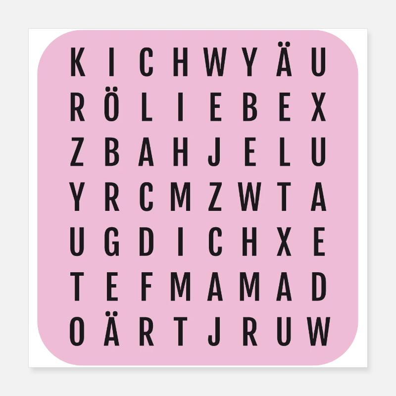 Word search I love you Mama shirt Poster 16" x 16" (40x40 cm)